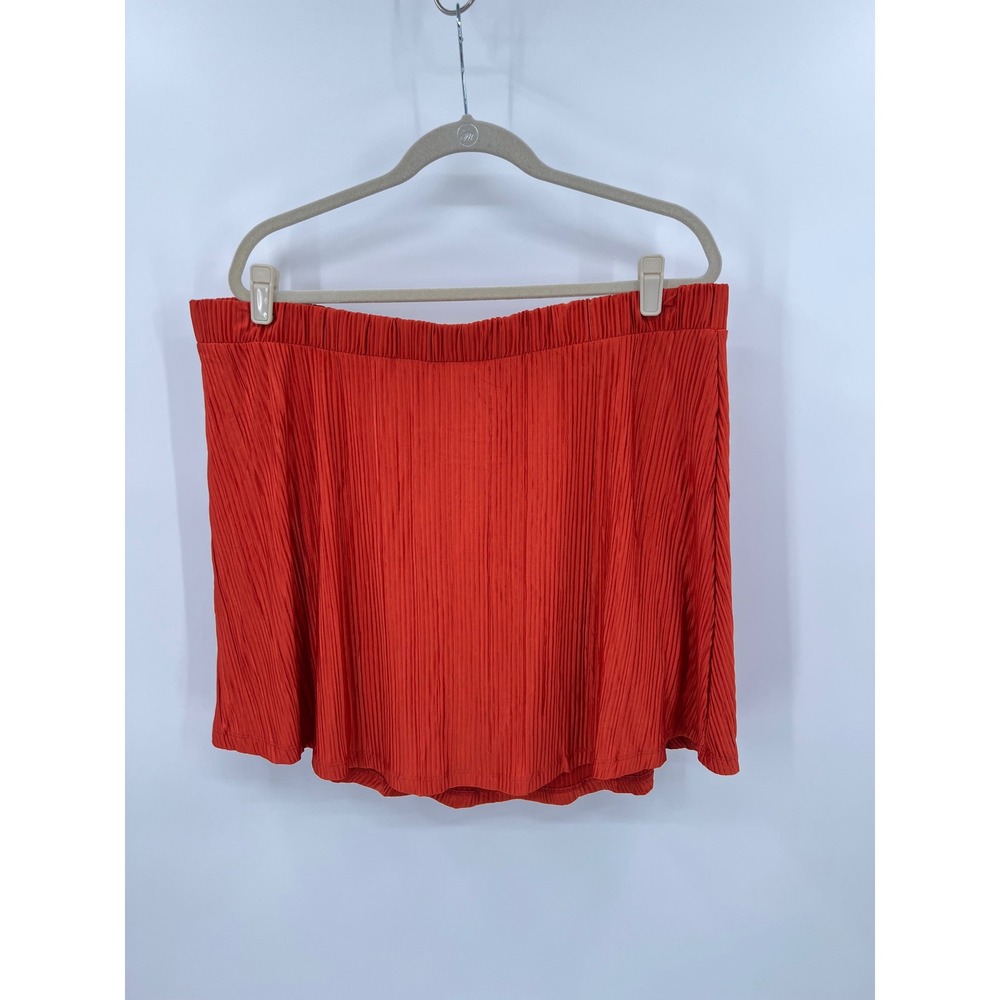 Serra Plisse Skort Womens XL Rust Orange Micro Pleated Elastic Waist NWT
